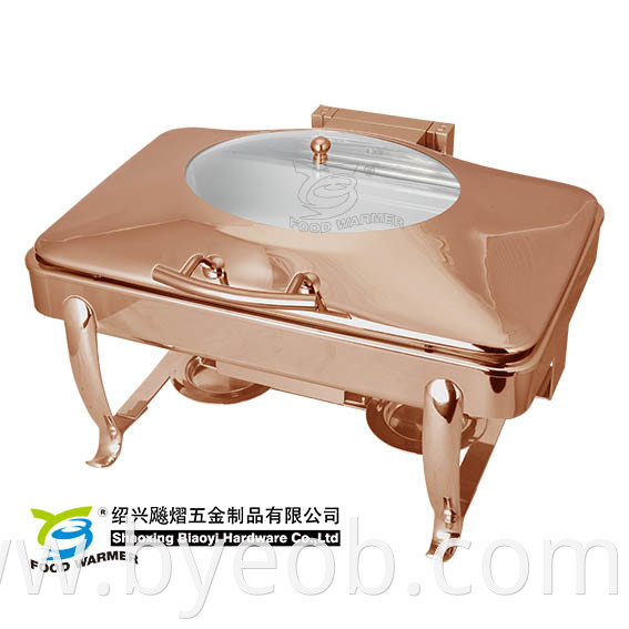 Oblong Copper Chaifng Dish Buffet Frame